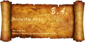 Bozsity Aliz névjegykártya