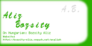 aliz bozsity business card